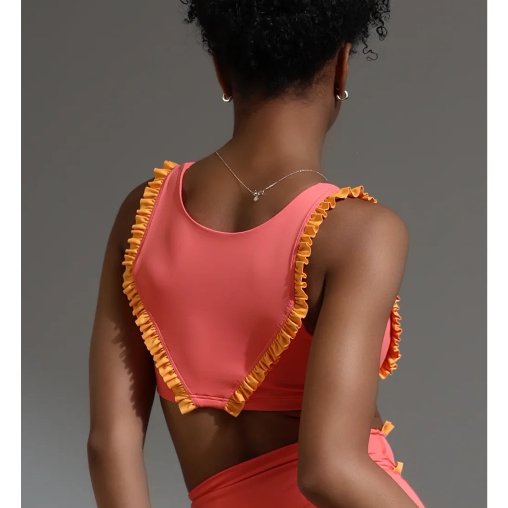 NWT Tiger Friday Dancewear Faye Reversible Crop Top Size Various Color Papaya - Picture 12 of 12